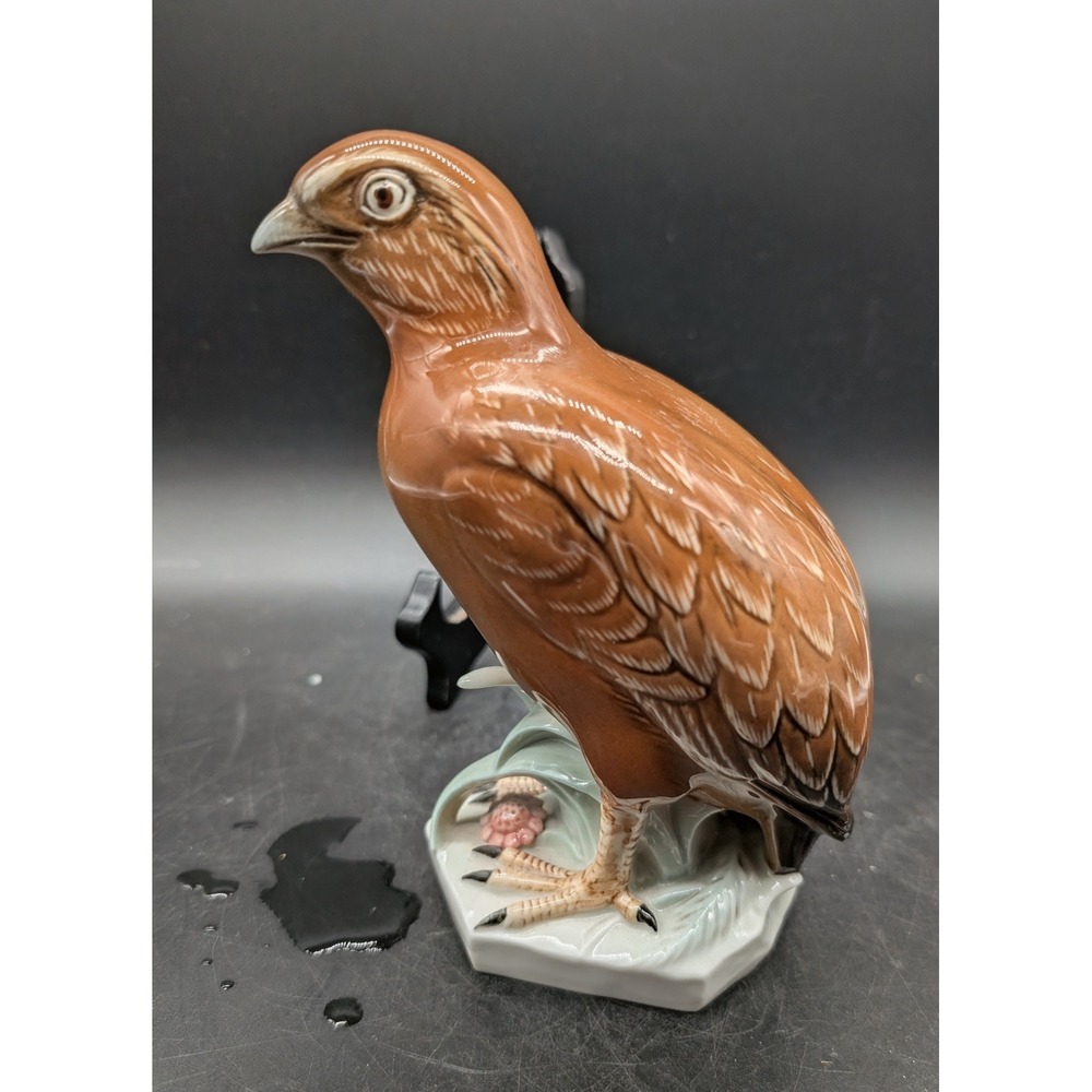 Schwarzburger Werkstätten German Porcelain Bird Quail Partridge Arthur Storch 7"
